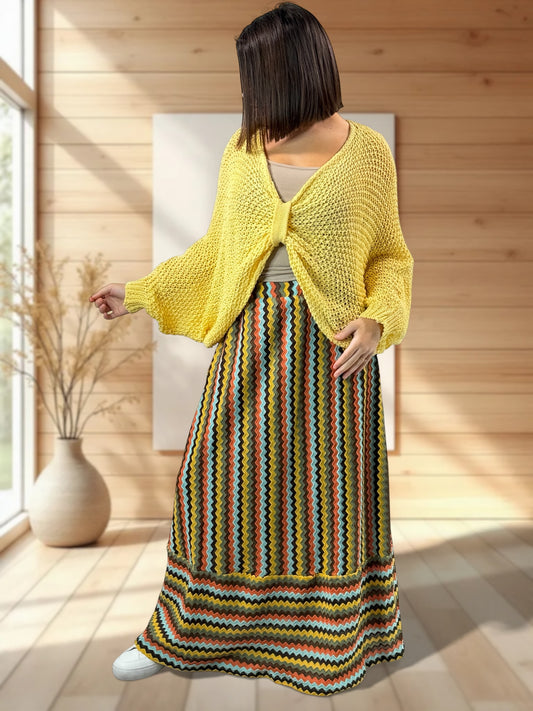 GLOSS - PULL OVERSIZE JAUNE JUSQU'A LA TAILLE 54