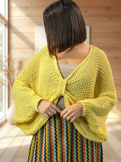 GLOSS - PULL OVERSIZE JAUNE JUSQU'A LA TAILLE 54