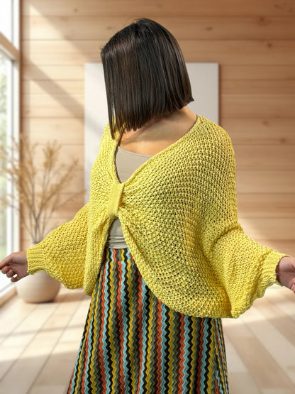 GLOSS - PULL OVERSIZE JAUNE JUSQU'A LA TAILLE 54