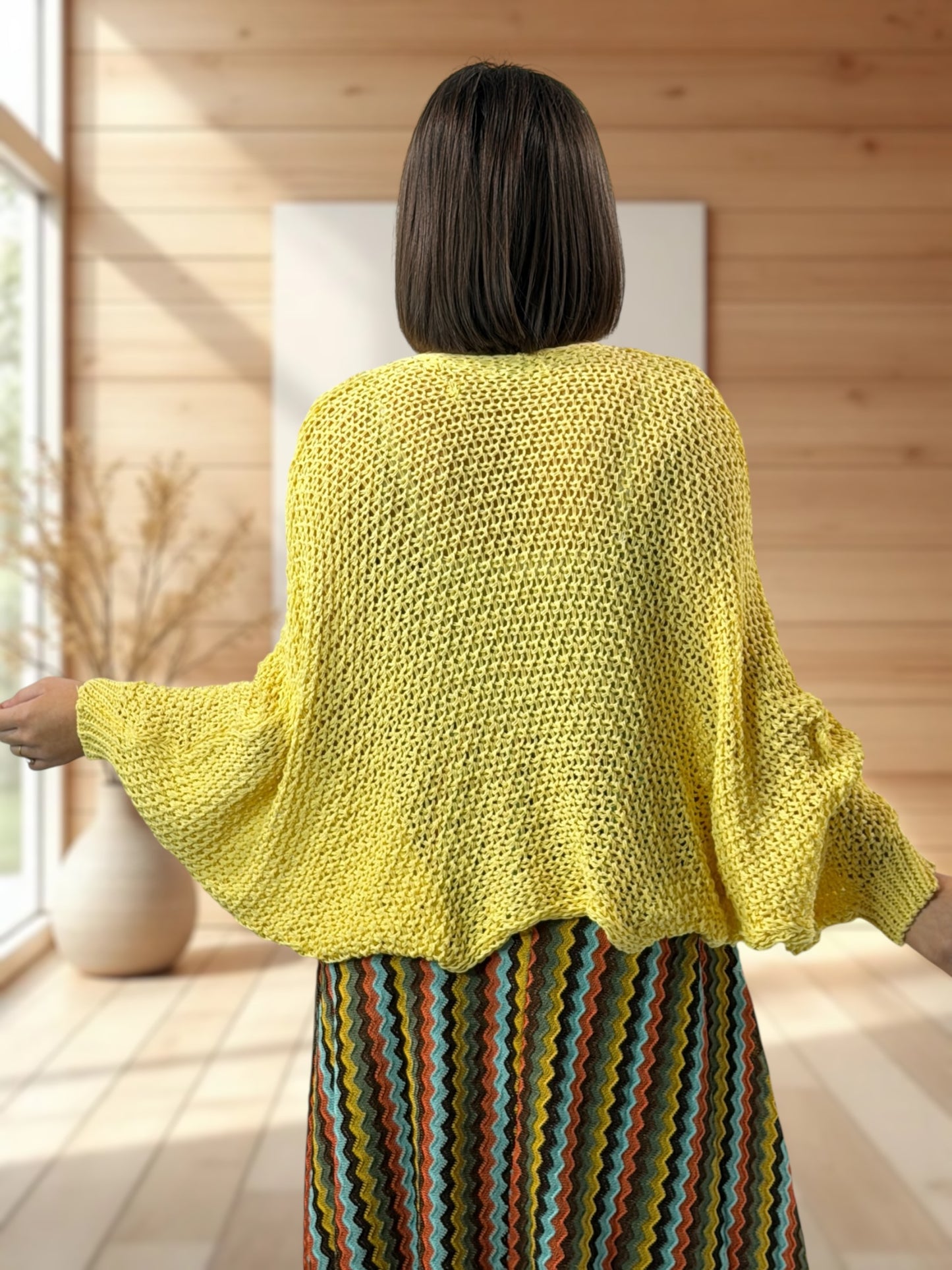 GLOSS - PULL OVERSIZE JAUNE JUSQU'A LA TAILLE 54