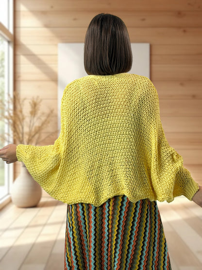 GLOSS - PULL OVERSIZE JAUNE JUSQU'A LA TAILLE 54