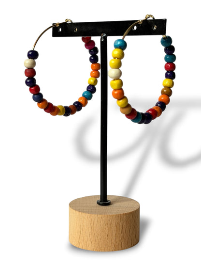 ANDY - BOUCLES D'OREILLES CREOLES AVEC PERLE