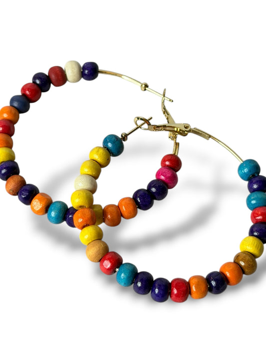 ANDY - BOUCLES D'OREILLES CREOLES AVEC PERLE