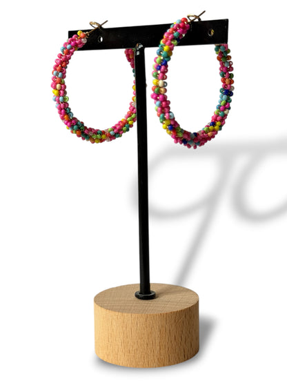CUBA - BOUCLES D'OREILLES CREOLES AVEC PERLE
