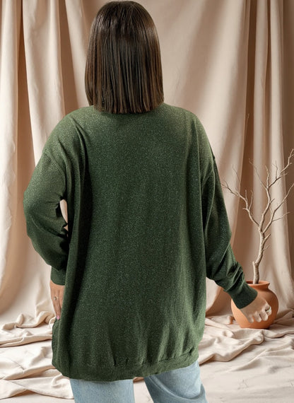 KELLY - PULL KAKI SCINTILLANT JUSQU'A LA TAILLE 52