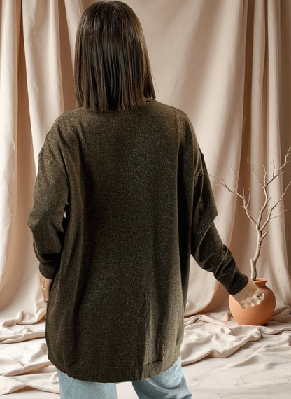 KELLY - PULL MARRON SCINTILLANT JUSQU'A LA TAILLE 52