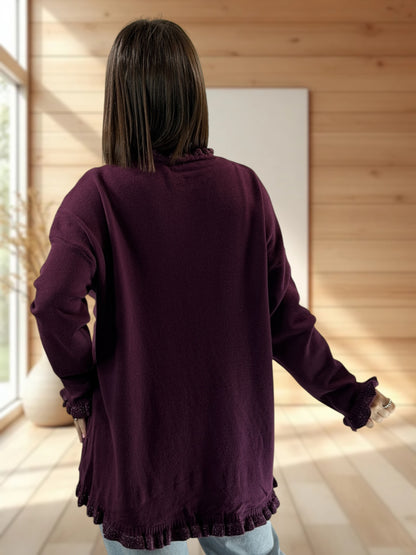 FLAVIE - PULL RAISIN FROUFROUS SCINTILLANTS JUSQU'A LA TAILLE 50/52
