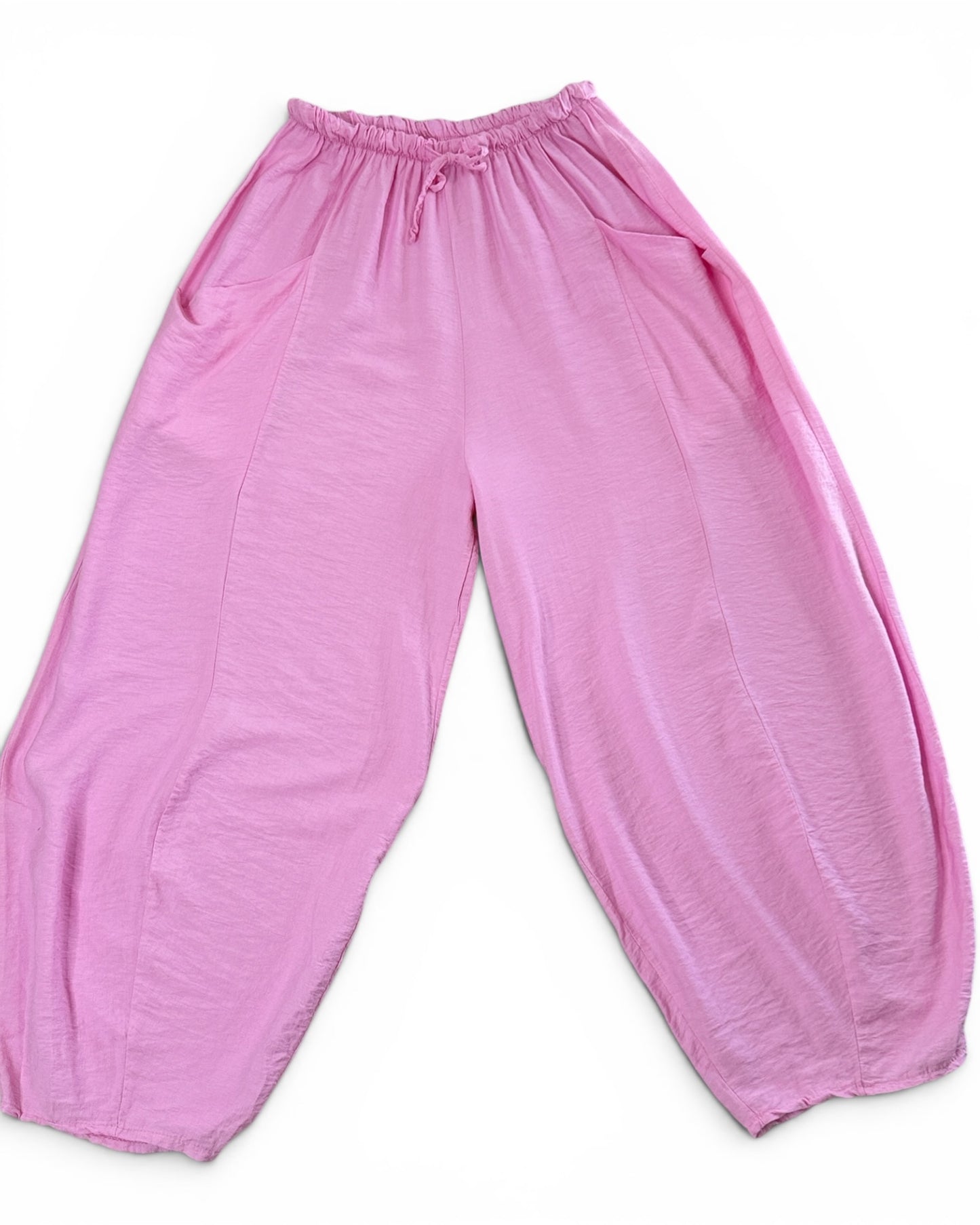 MAXOU - PANTALON ROSE COUPE BARREL FLUIDE TAILLE 48 A 54