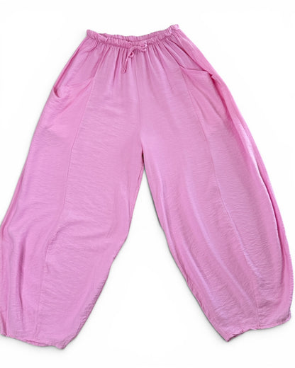 MAXOU - PANTALON ROSE COUPE BARREL FLUIDE TAILLE 48 A 54