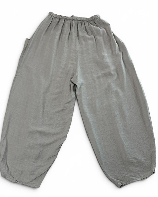 MAXOU - PANTALON TAUPE COUPE BARREL FLUIDE TAILLE 48 A 54