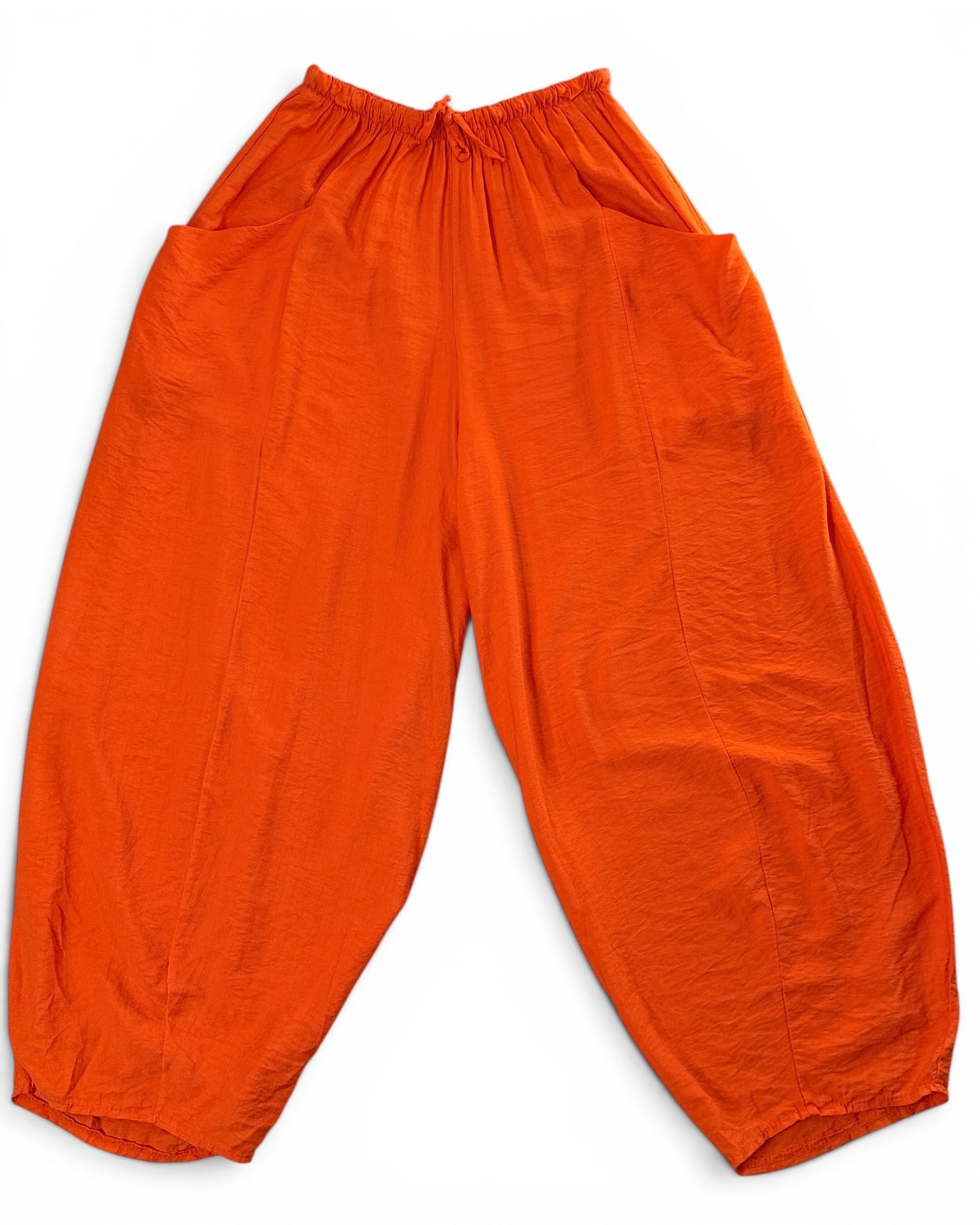 MAXOU - PANTALON ORANGE COUPE BARREL FLUIDE TAILLE 48 A 54