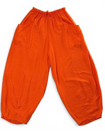 MAXOU - PANTALON ORANGE COUPE BARREL FLUIDE TAILLE 48 A 54