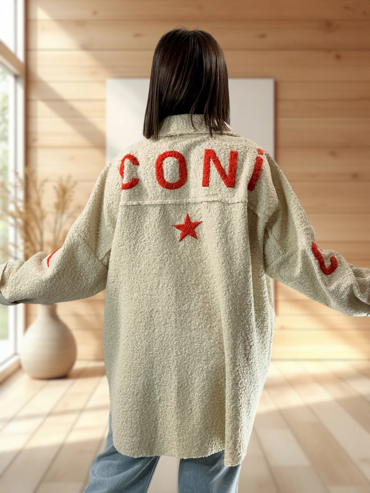 BOSTON - VESTE OVERSIZE BLANC CASSE JUSQU'A LA TAILLE 54/56