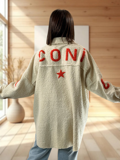 BOSTON - VESTE OVERSIZE BLANC CASSE JUSQU'A LA TAILLE 54/56