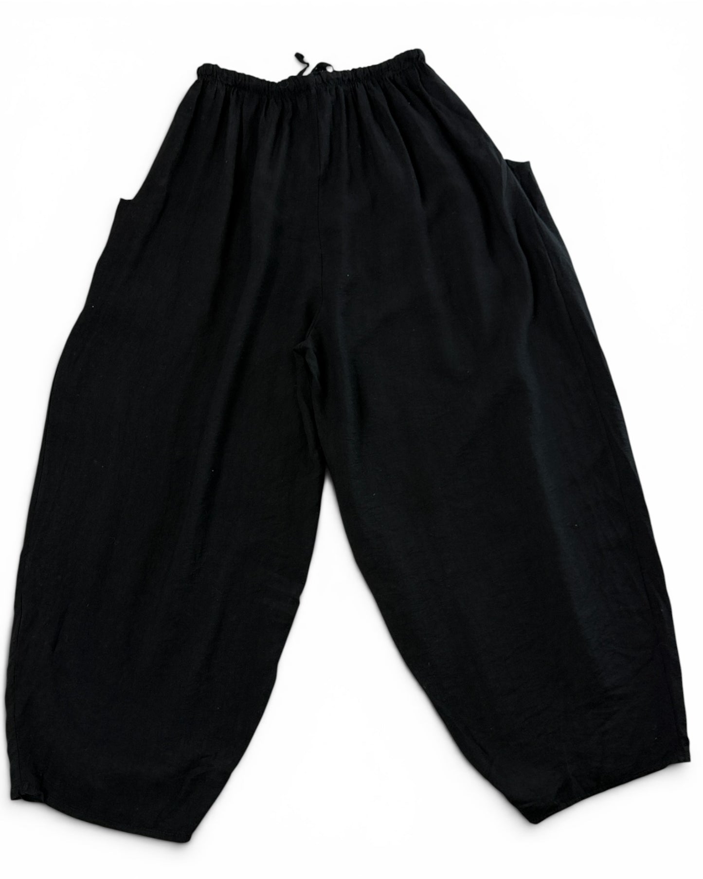 MAXOU - PANTALON NOIR COUPE BARREL FLUIDE TAILLE 48 A 54