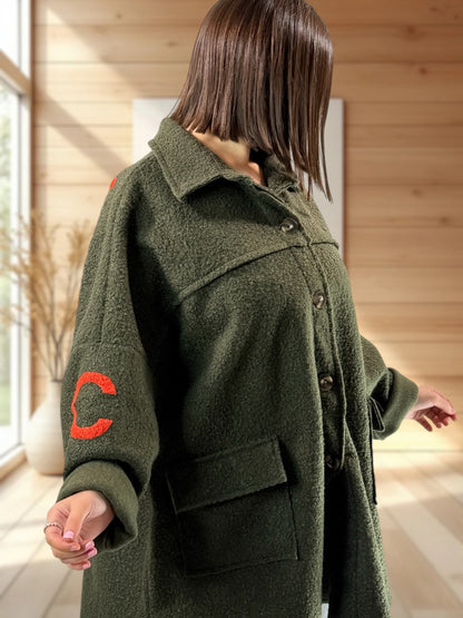 BOSTON - VESTE OVERSIZE KAKI JUSQU'A LA TAILLE 54/56