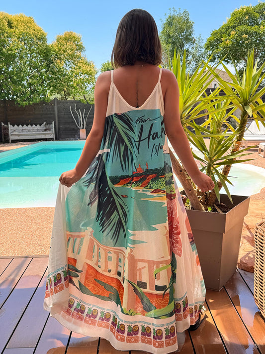 MARILYN - ROBE AMPLE A MOTIF TAILLE 46/48 A 52 REF3
