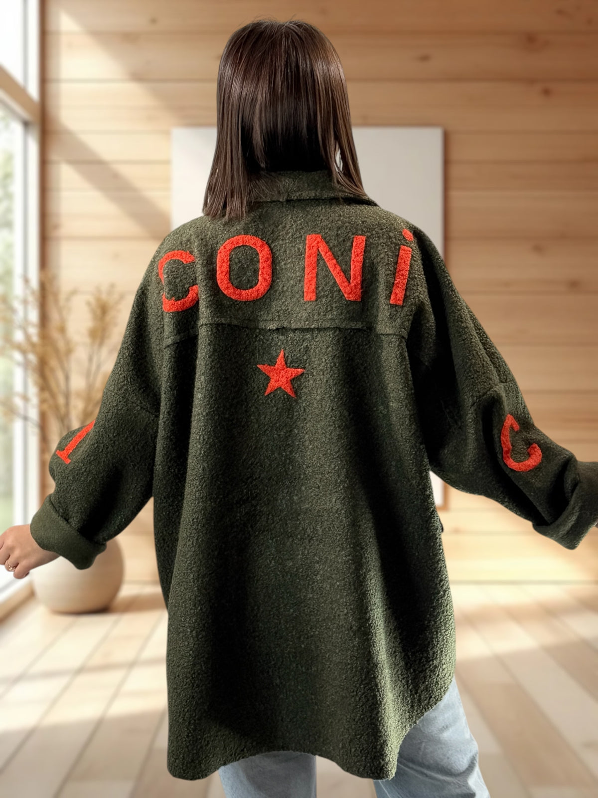 BOSTON - VESTE OVERSIZE KAKI JUSQU'A LA TAILLE 54/56