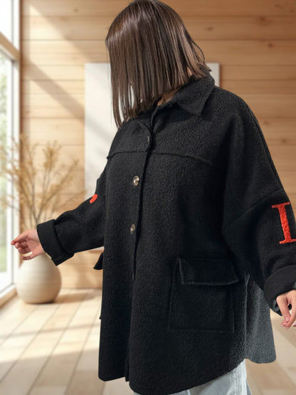 BOSTON - VESTE OVERSIZE NOIRE JUSQU'A LA TAILLE 54/56