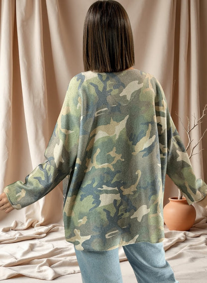 LEONARD - PULL OVERSIZE CAMOUFLAGE JUSQU'A LA TAILLE 54