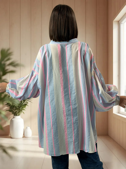 LUCINDA - BLOUSE A RAYURE JUSQU'A LA TAILLE 54
