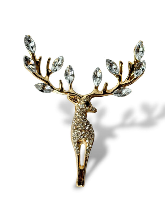 CERF- BROCHE TENDANCE AVEC STRASS