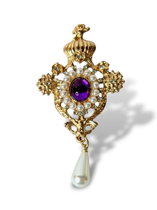 BAROQUE - BROCHE TENDANCE AVEC STRASS