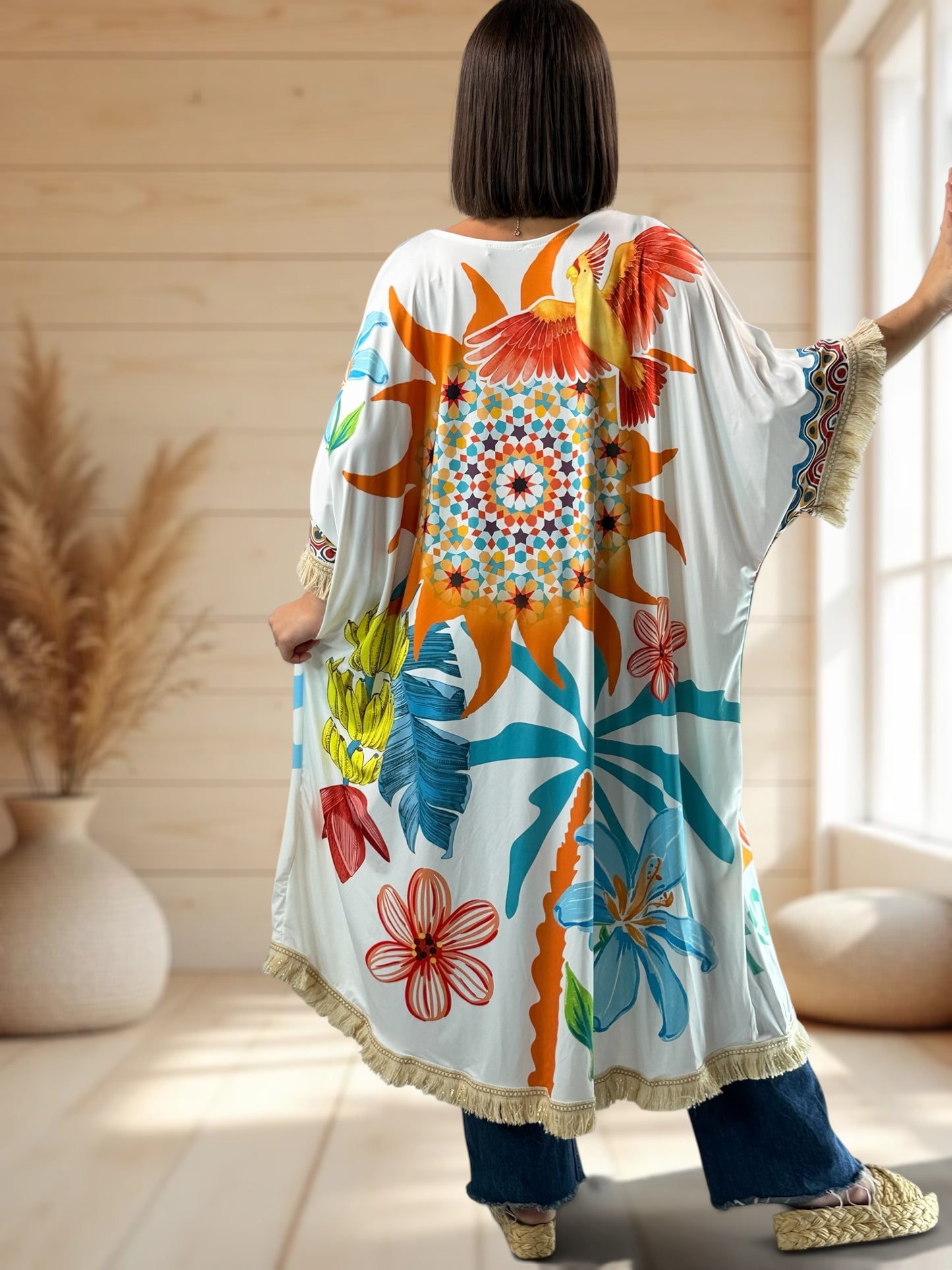 CHEYENNE - KIMONO OVERSIZE A MOTIF JUSQU'A LA TAILLE 54/56