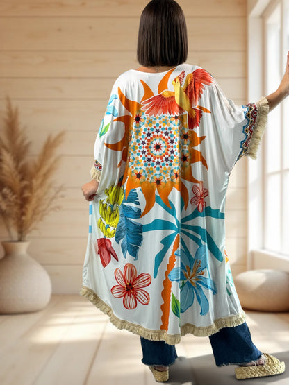 CHEYENNE - KIMONO OVERSIZE A MOTIF JUSQU'A LA TAILLE 54/56