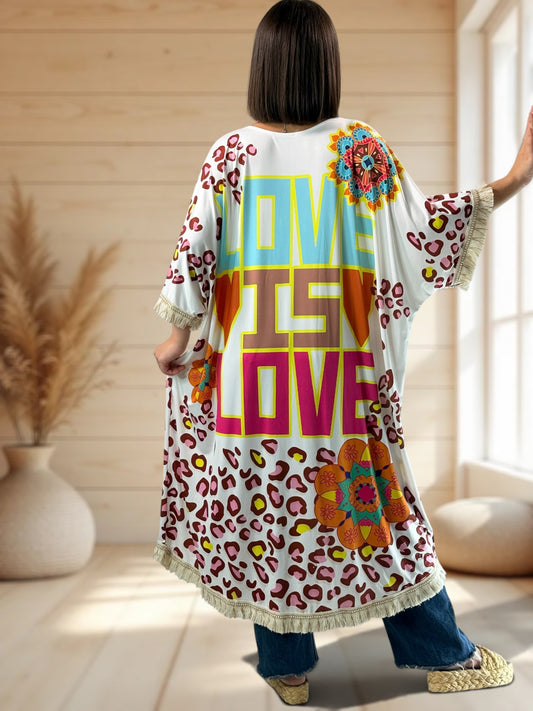 CHEYENNE - KIMONO OVERSIZE A MOTIF JUSQU'A LA TAILLE 54/56