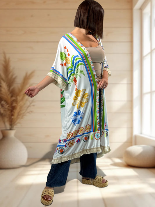 CHEYENNE - KIMONO OVERSIZE A MOTIF JUSQU'A LA TAILLE 54/56