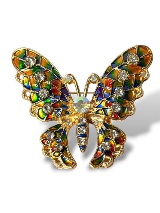 PAPILLON - BROCHE TENDANCE AVEC STRASS