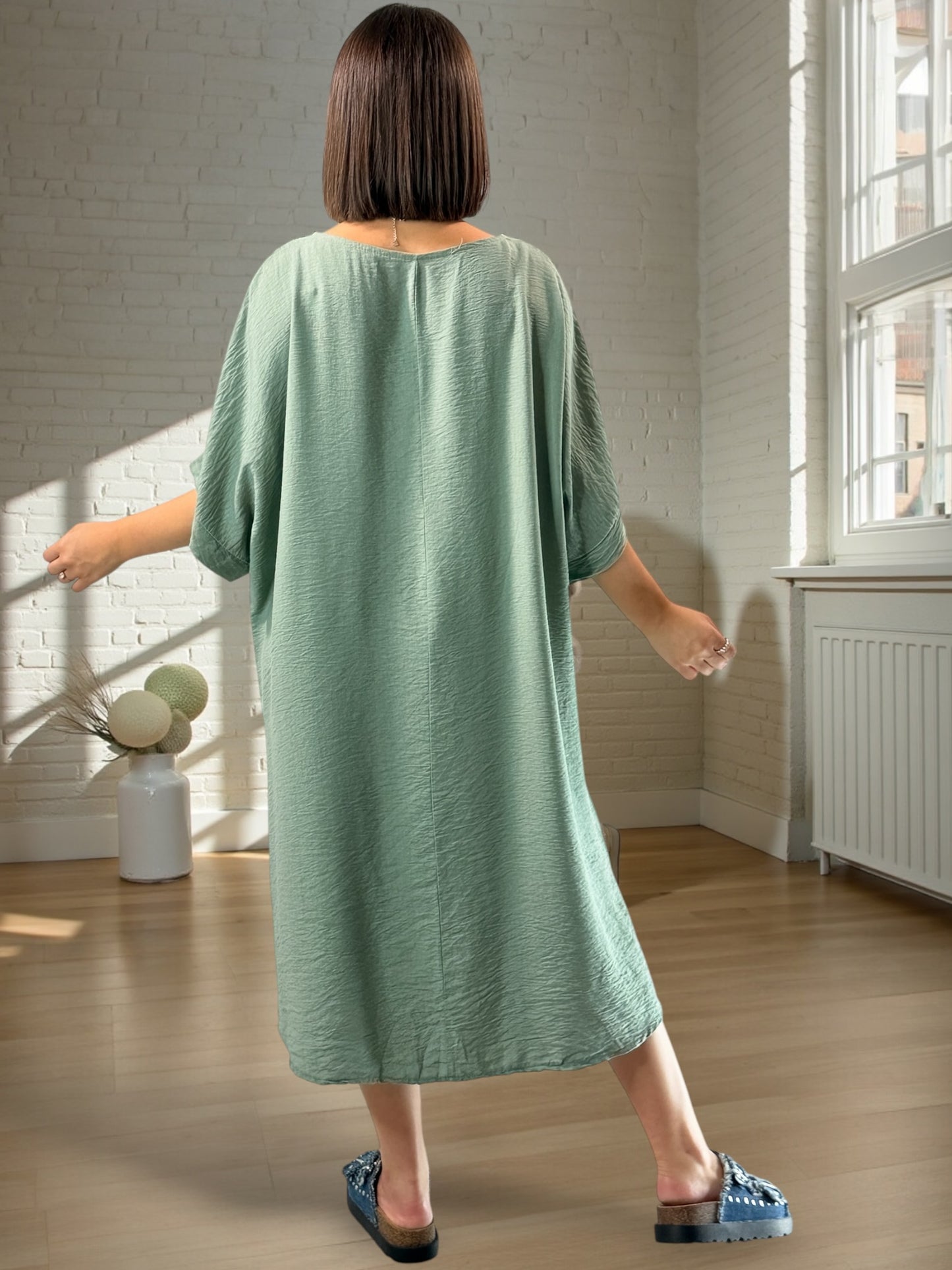 AURELIE - ROBE KAKI OVERSIZE JUSQU'A LA TAILLE 54