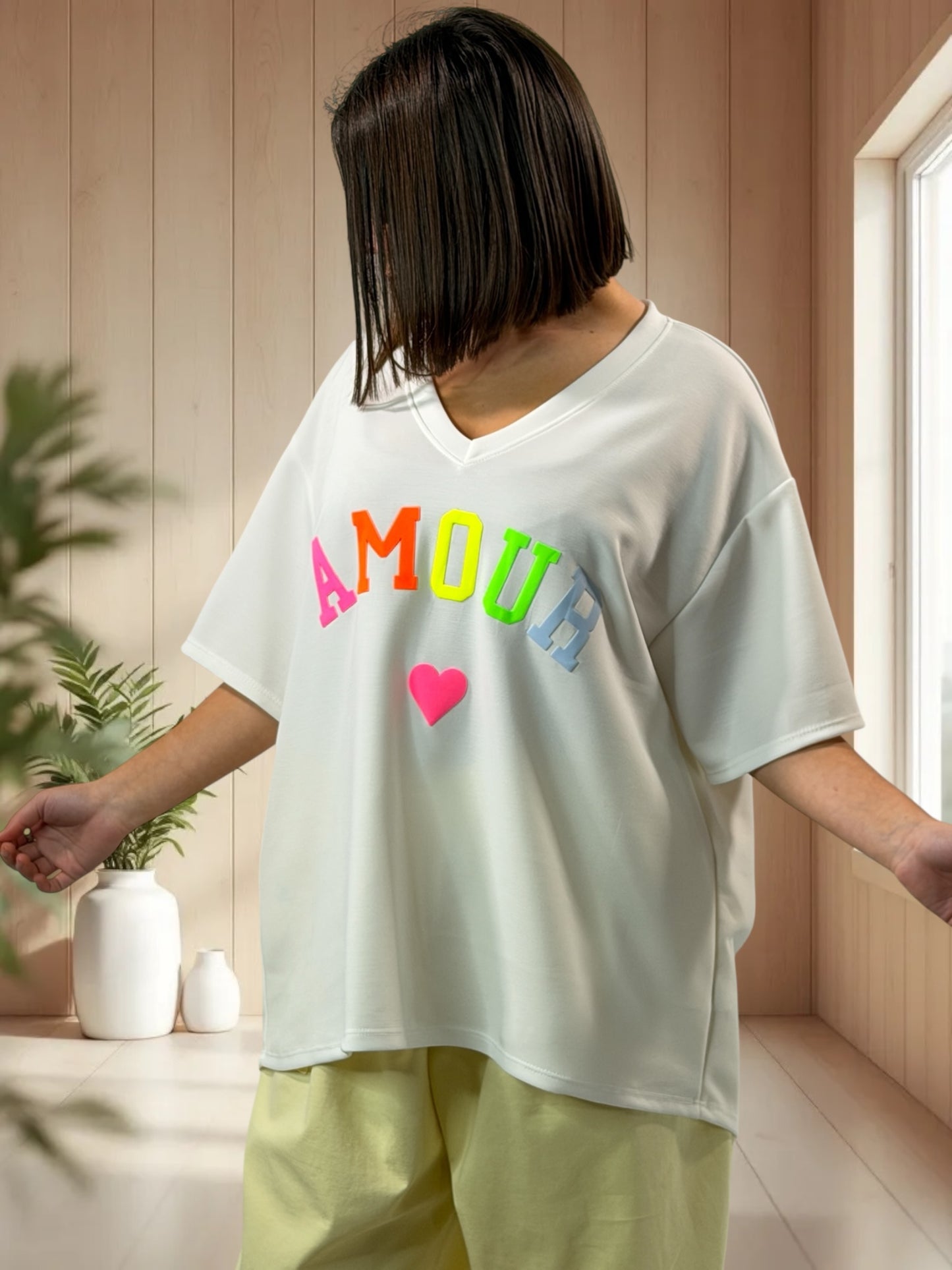 DANITO - SWEAT TEE-SHIRT OVERSIZE BLANC JUSQU'A LA TAILLE 52