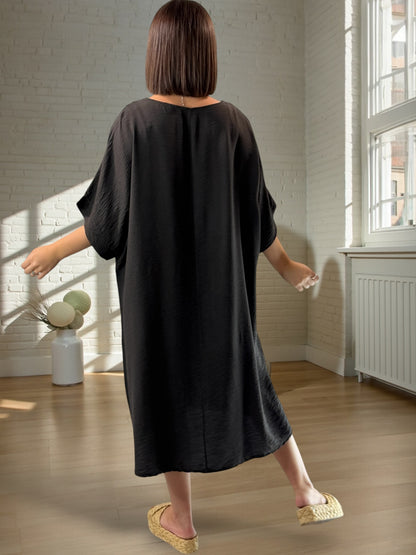 AURELIE - ROBE MARRON OVERSIZE JUSQU'A LA TAILLE 54