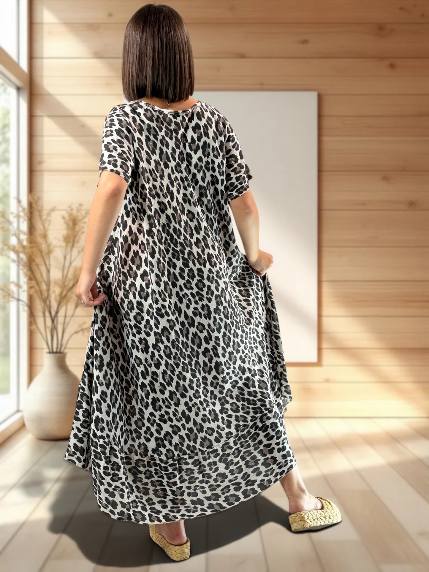 SAVANE - ROBE LONGUE LEOPARD JUSQU'A LA TAILLE 52