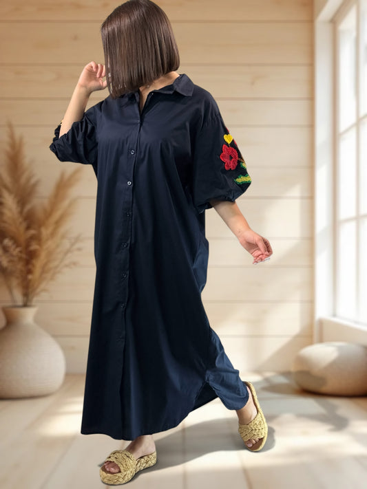 ELVIRA - ROBE OVERSIZE NOIRE JUSQU'A LA TAILLE 50/52