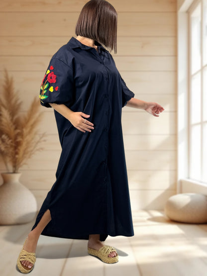 ELVIRA - ROBE OVERSIZE NOIRE JUSQU'A LA TAILLE 50/52