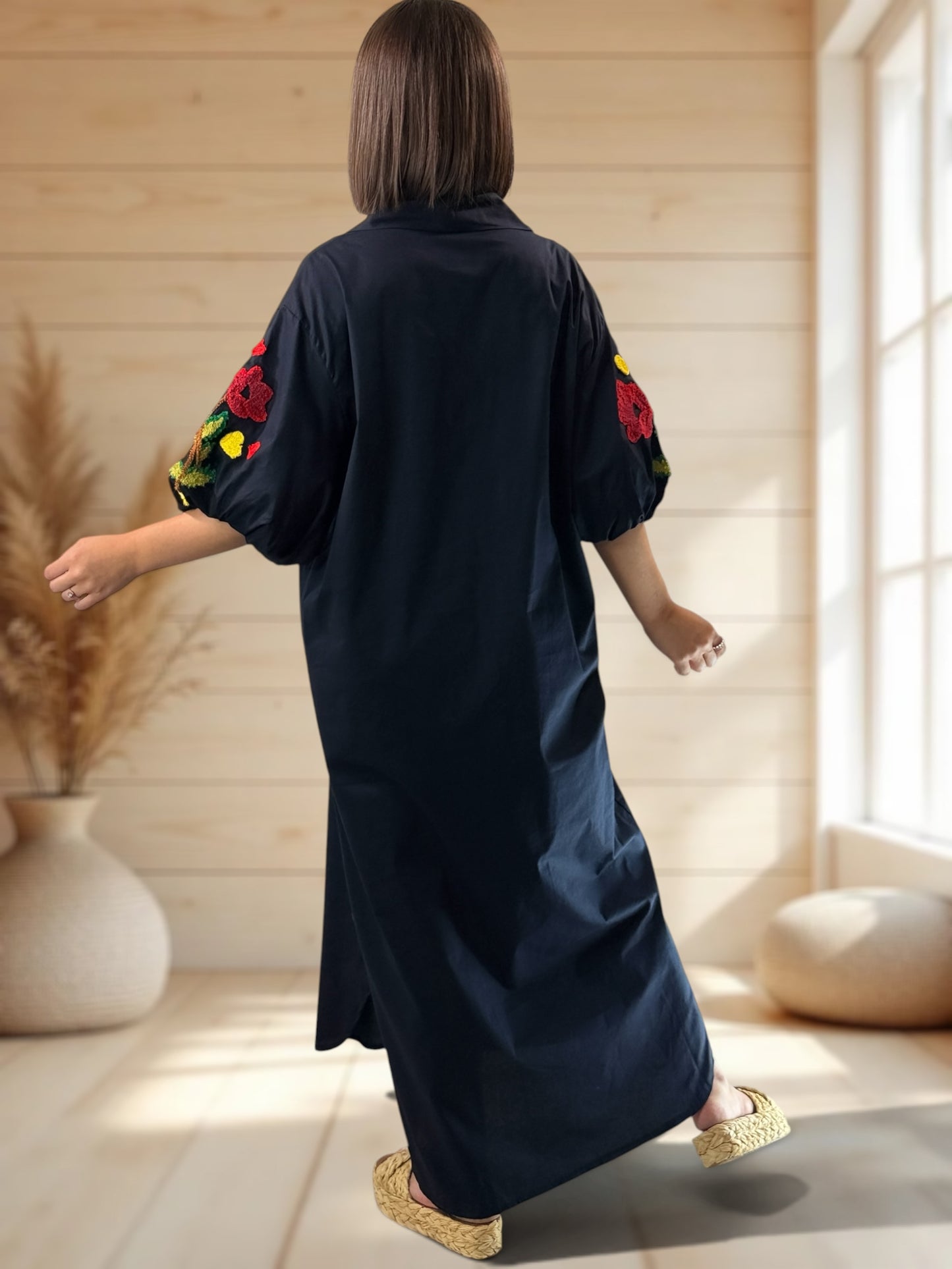 ELVIRA - ROBE OVERSIZE NOIRE JUSQU'A LA TAILLE 50/52