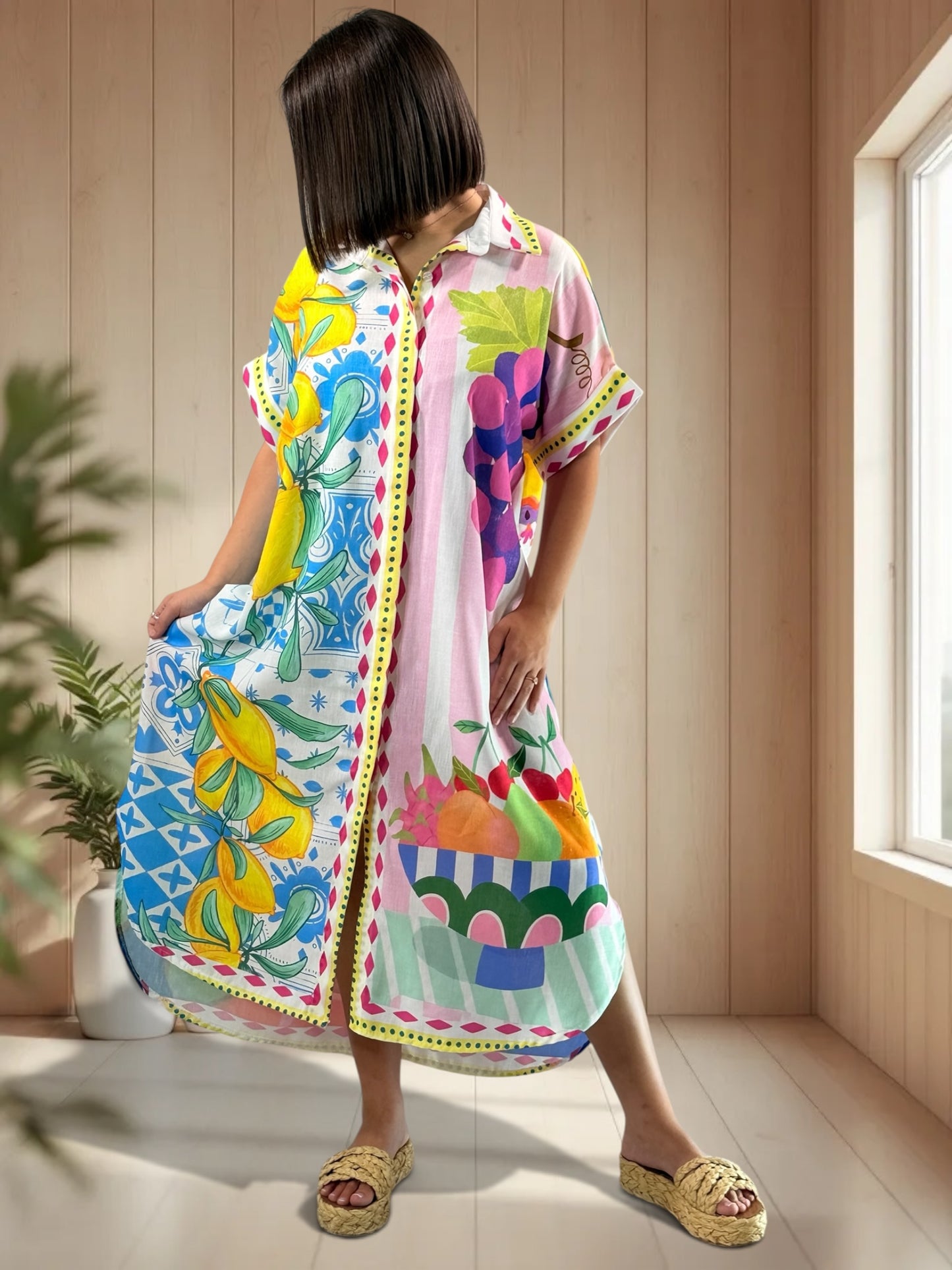MIRANDA - ROBE A MOTIF JUSQU'A LA TAILLE 52