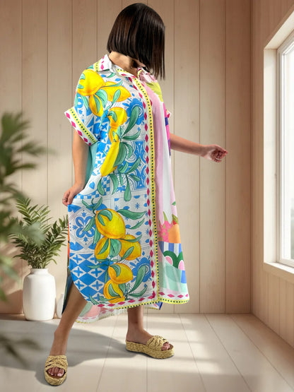 MIRANDA - ROBE A MOTIF JUSQU'A LA TAILLE 52