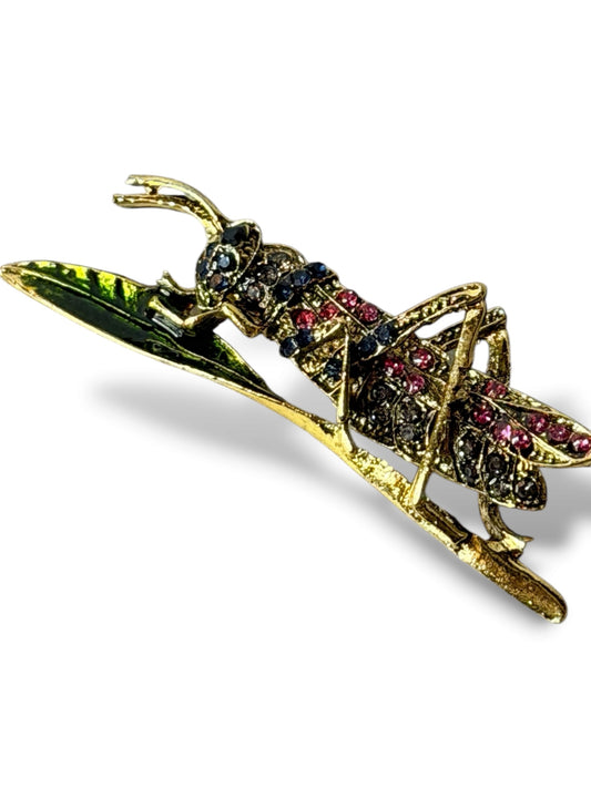 SAUTERELLE - BROCHE TENDANCE AVEC STRASS