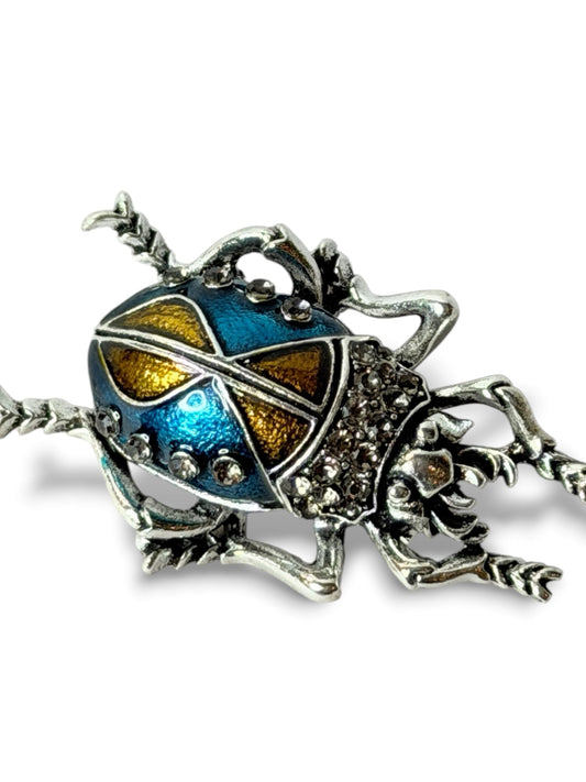 SCARABE - BROCHE TENDANCE AVEC STRASS