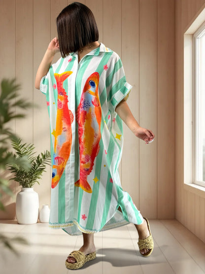 MIRANDA - ROBE A MOTIF JUSQU'A LA TAILLE 52