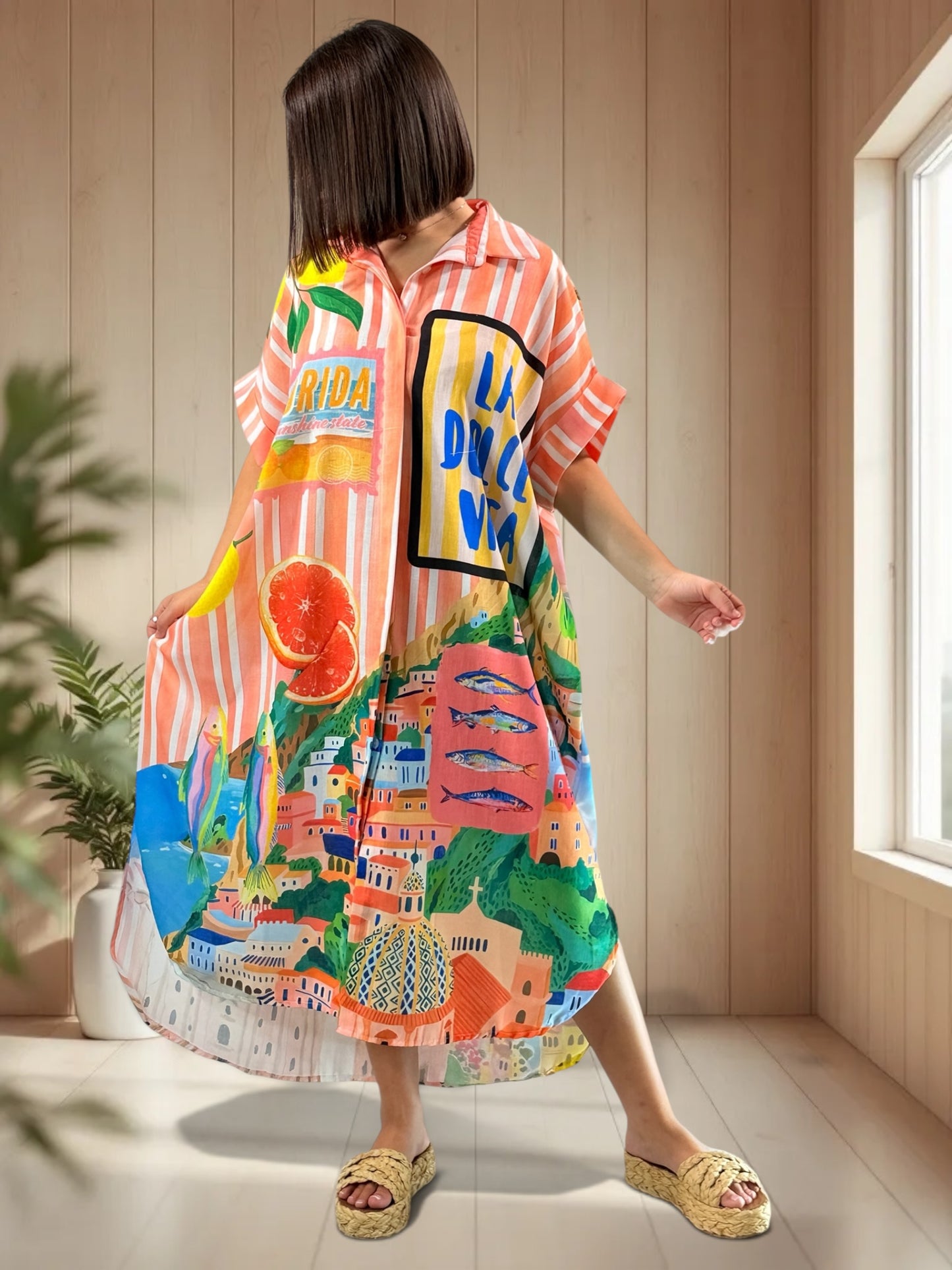 MIRANDA - ROBE A MOTIF JUSQU'A LA TAILLE 52