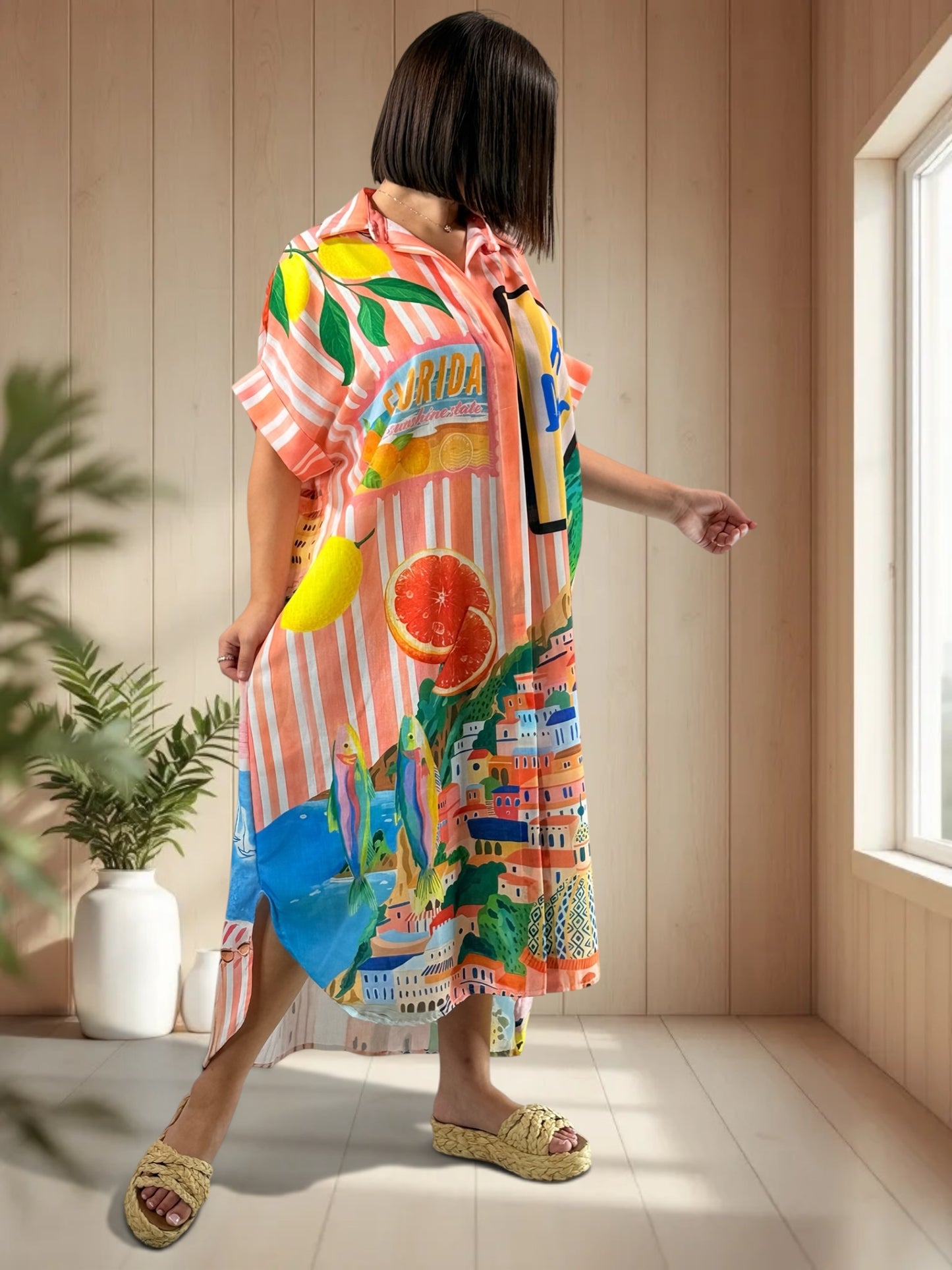 MIRANDA - ROBE A MOTIF JUSQU'A LA TAILLE 52