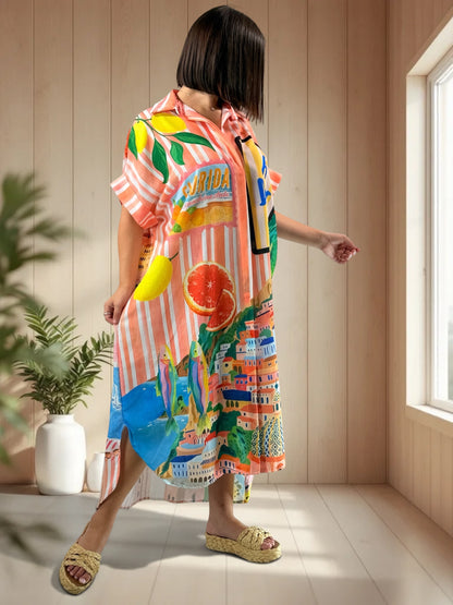 MIRANDA - ROBE A MOTIF JUSQU'A LA TAILLE 52