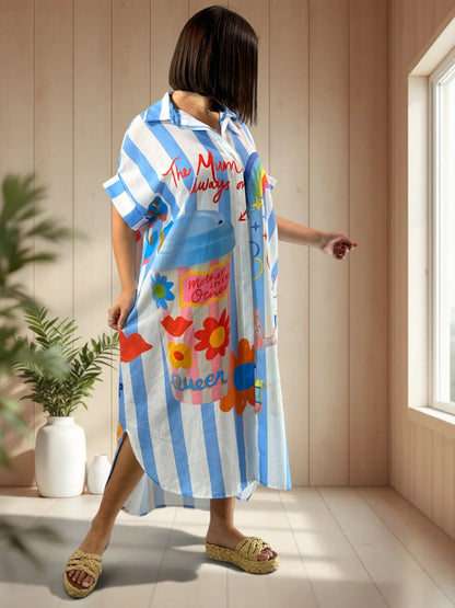 MIRANDA - ROBE A MOTIF JUSQU'A LA TAILLE 52