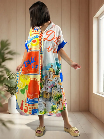 MIRANDA - ROBE A MOTIF JUSQU'A LA TAILLE 52