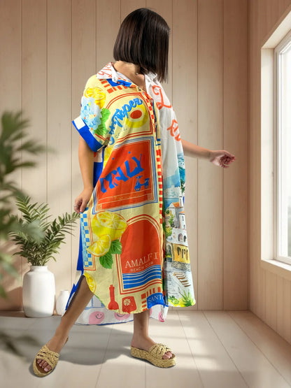 MIRANDA - ROBE A MOTIF JUSQU'A LA TAILLE 52
